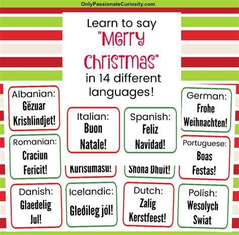 Merry Christmas In Different Languages Free Printable